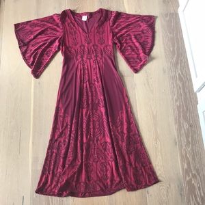 Midi dress with mod length bell sleeves